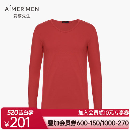 Aimer Men爱慕先生20AW暖意竹绒2.0V领上衣NS72D891
