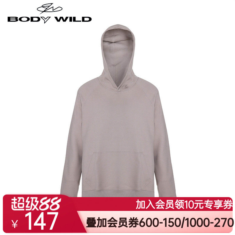 BODY WILD基础家居带帽长袖卫衣ZBN41UK2A