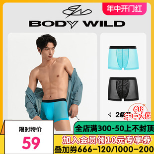 透明网纱透明内裤 冰丝感2条装 BODYWILD宝迪男内裤 男ZBN23EG4