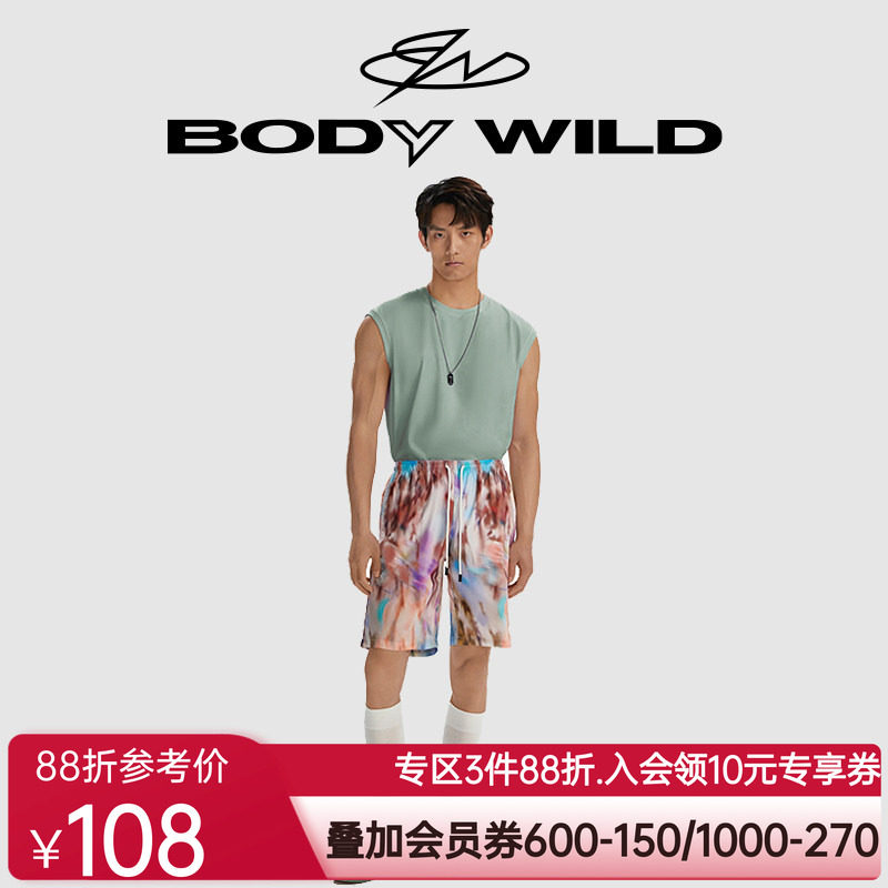 BODYWILD宝迪夏日棉棉花色五分裤沙滩裤纯棉家居裤ZBN42GF2A