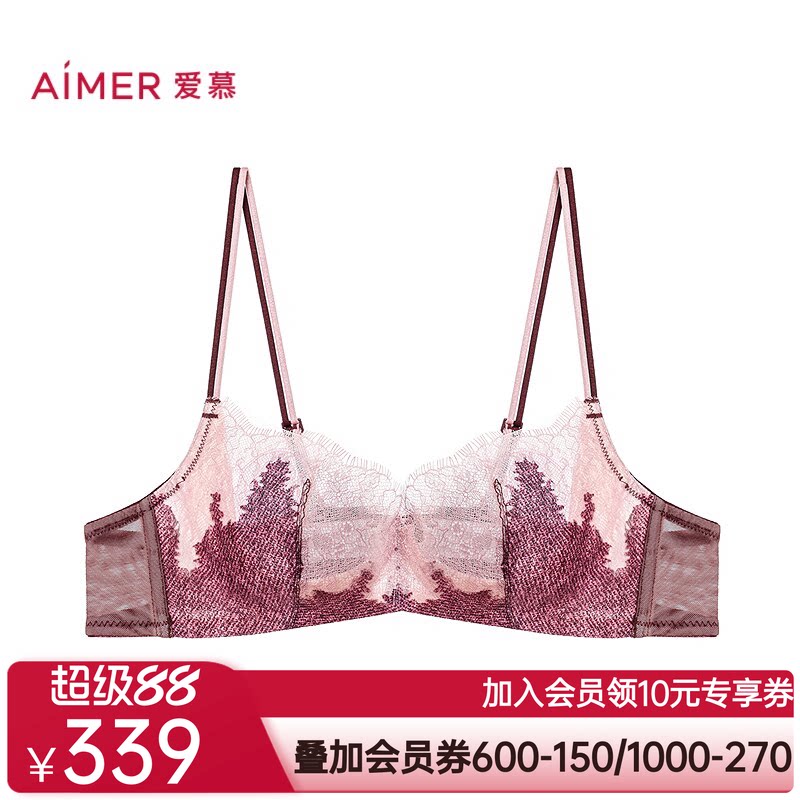 爱慕仙踪春夏内衣女3/4软托薄纱杯大胸显小轻薄文胸AM13D321