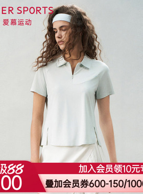 爱慕运动夏日练曲女士上衣翻领跑步休闲外穿短袖T恤AS143S91