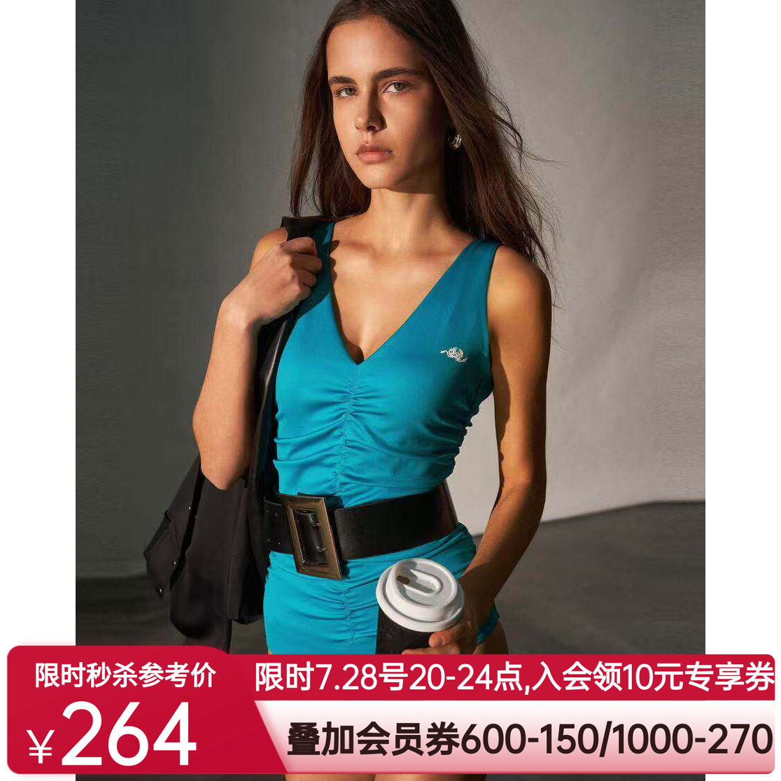 爱慕·CHUANG仪式4夏季女士性感比基尼连体泳衣CA681211