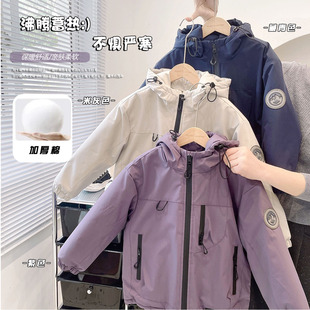 【加厚工装防风】2026年冬季新款男童贴标棉衣棉袄中大童防风棉服