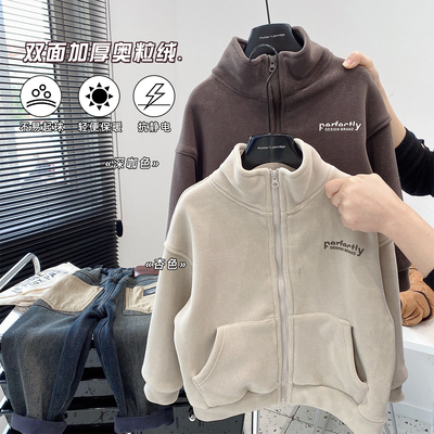 男童双面奥粒绒外套儿童秋冬棉服