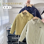 儿童纯色棉衣男童工装 童装 2026年冬季 轻薄棉服外套 轻软小棉服
