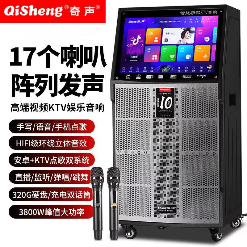 Qisheng奇声音响k歌广场拉杆广场音箱/户外音