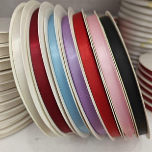 1cm三顶织带A2D双面涤纶带加密纯色两面光滑diy手工蝴蝶结91米/卷