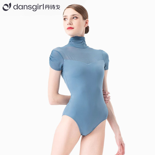 丹诗戈堆堆领缩褶短袖体服女成人