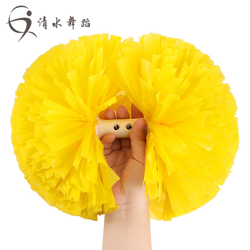哑光手拿花球比赛专业手柄双头拉拉队啦啦操小学生运动会彩球道具