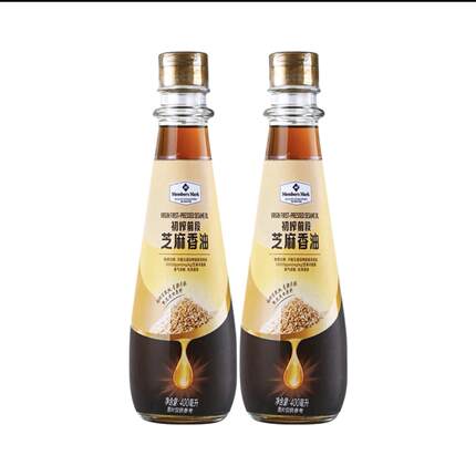 会员甄选 MM物理压榨一级芝麻油400ml*2口感醇厚余味长