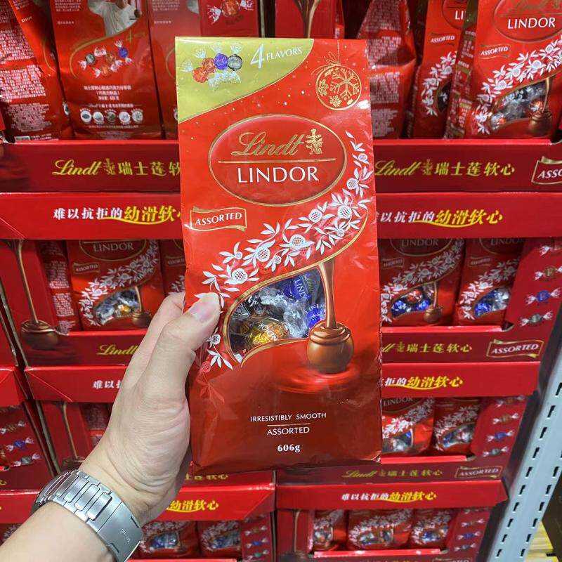 开市客代购瑞士莲lindt/lindor软心巧克力礼盒红色送礼袋装巧克力