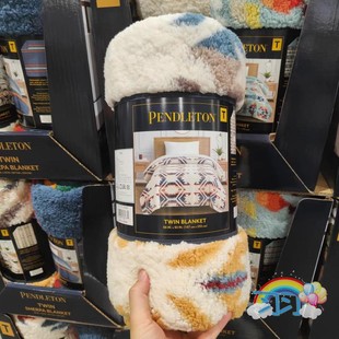 开市客代购 PENDLETON 羊羔绒毯子 毛毯随意毯167*233cm 节日送礼