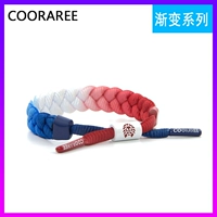 COORAREE mát mẻ khách nhỏ vòng tay sư tử đỏ xanh trắng đen xám gradient màu thương hiệu cặp đôi dây bện nam và nữ vòng đeo tay - Vòng đeo tay Clasp vòng tay hermes