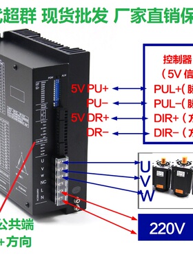 新款130三相高压驱动器110步进电机马达220V-7A电流ZD-3HE2270DML