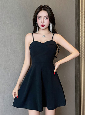 高级轻奢酒吧名媛佳丽礼服收腰吊带连衣裙沐足按摩养生会所技师服