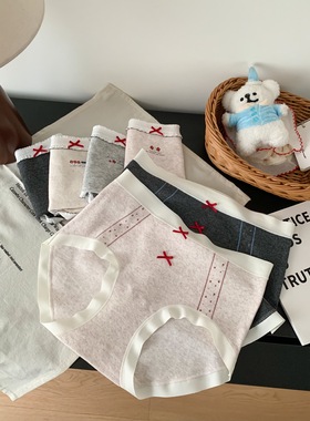 女生内裤森林系小花甜美10A纯棉裆抗菌裆包臀三角裤A6059