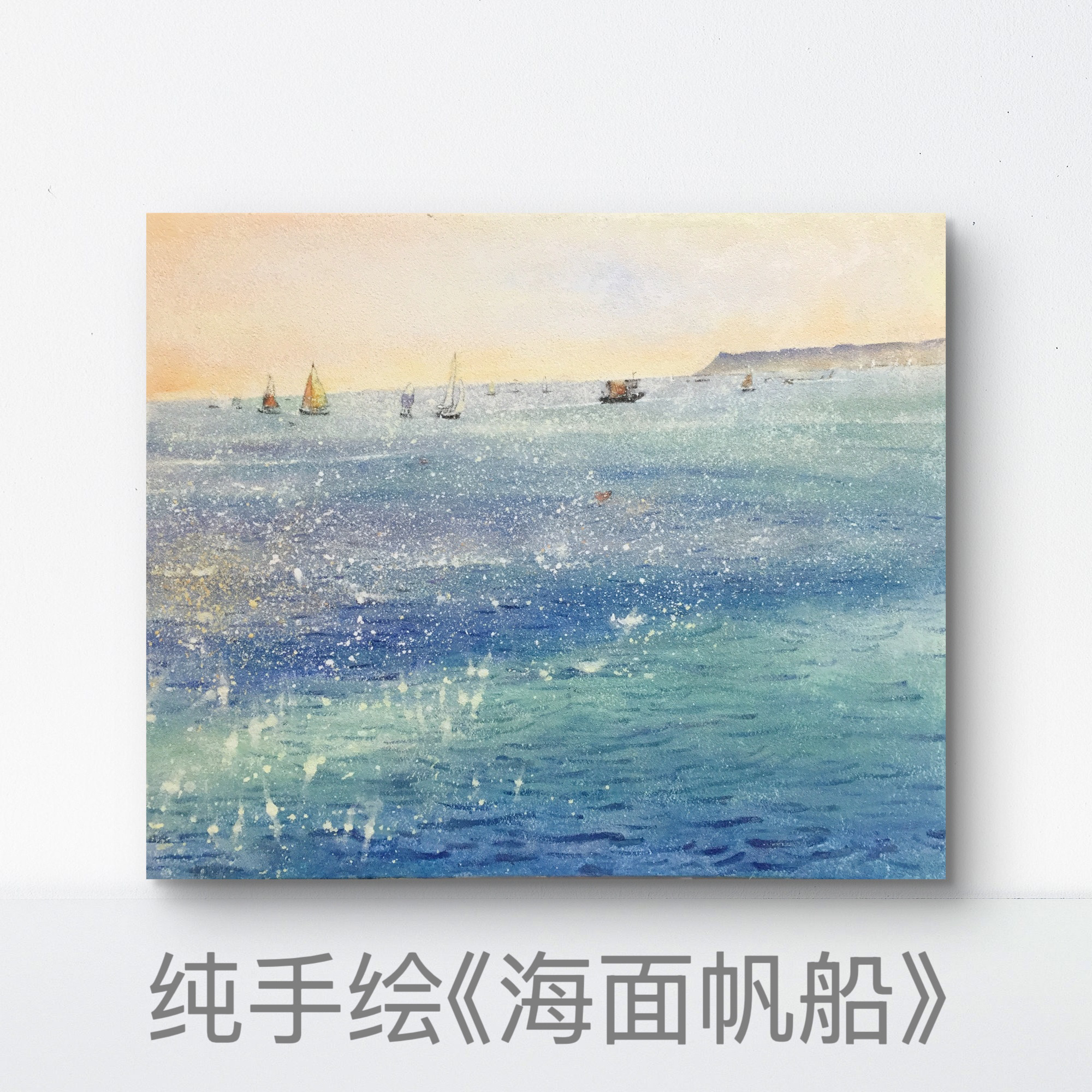 纯手绘油画日出客厅装饰画现代办公室玄关挂画蒸蒸日上