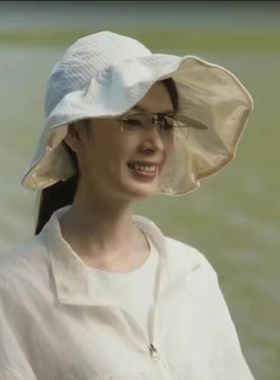 玫瑰的故事白晓荷陈瑶同款贝壳空顶帽防晒帽子女防遮脸帽可折叠潮