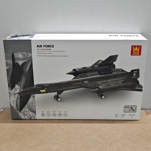 万格军事4005SR-71黑鸟侦察机小颗粒兼容183pcs拼装积木玩具模型