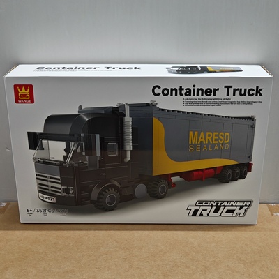 万格交通工具4971集装箱卡车小颗粒兼容352pcs拼装积木玩具模型