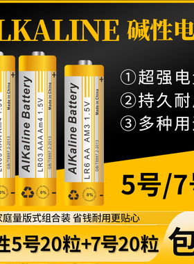 碱性5号7号LR6儿童玩具电池电视机AAA遥控器LR03鼠标剃须刀1.5V
