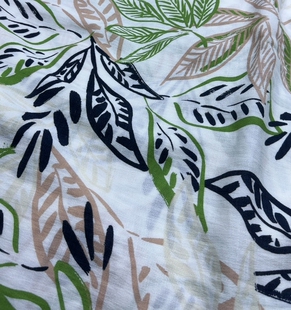 印花苎麻面料 3米白底数码