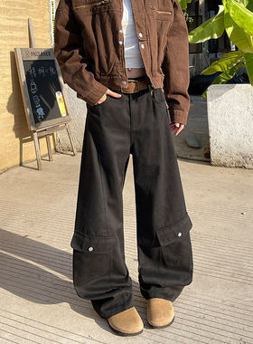 2026春季新款大码解构多口袋弯刀裤男K2412