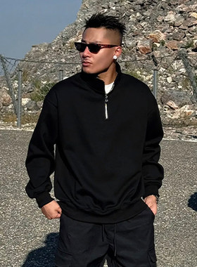 网图 2026春季新款320g重磅华棉宽松卫衣外套男W6080