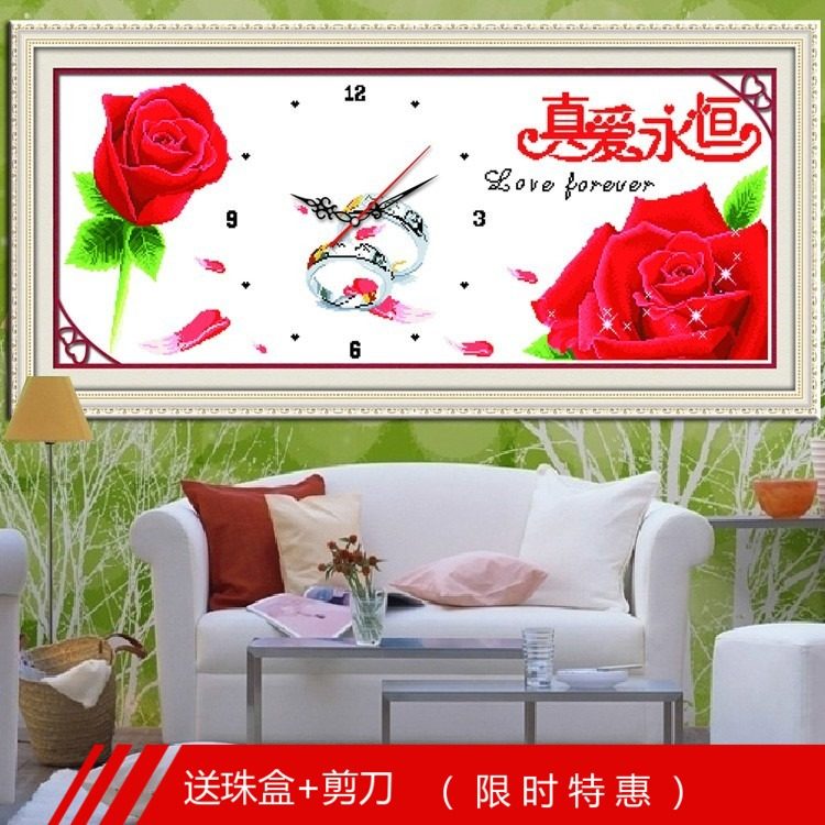 彩珠绣十字绣全珠子新款串珠穿珠子丝线真爱永恒钟表卧室客厅婚礼|msdalam kategori rumah Fabrik, Cross Alat Jahit dan Aksesori, Cross Stitch Kit - dari Buy2taobao.com untuk memberikan perkhidmatan ejen Taobao profesional membeli