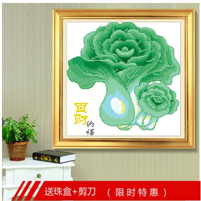彩珠繡全珠繡串穿珠子十字繡印花百財納福白菜生意興隆客廳臥室在類目 居家布藝, 十字繡及工具配件, 十字繡套件中 - 來自Buy2taobao.com提供專業的淘寶代購服務