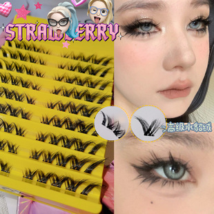 水貂绒！亚裔混血超级狐系飞扬假睫毛浓密卷翘仿真分段单簇欧美