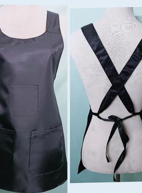 纺织厂挡车女工黑色耐脏滑面料围裙纱厂车间时尚防污围腰裙3兜4兜