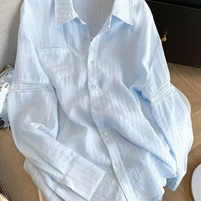 蕾丝镂空慵懒风宽松白色