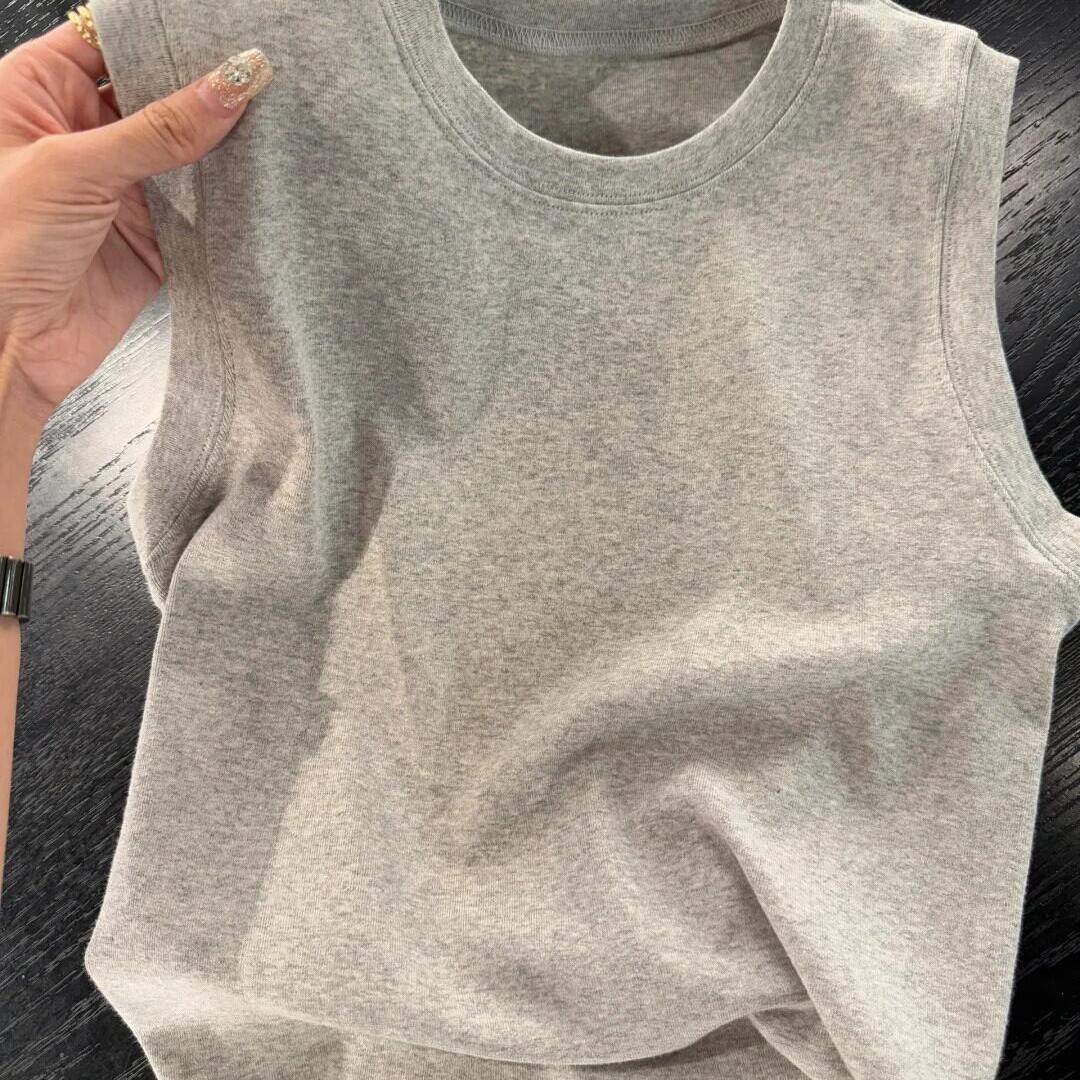 通勤穿搭运动背心女夏季遮副乳显瘦纯棉打底小衫百搭无袖吊带上衣