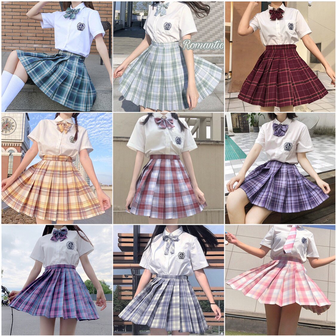 现货 【特价套装】皓海衬衫+JK制服裙 冰淇淋树莓红茶森林百褶裙
