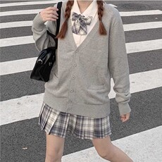 Трикотаж 现货超萌开衫可爱格裙搭配jk制服