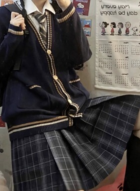 【水原町毛衣】校供宽松JK/DK制服V领针织毛衣冬季男女款套头外套