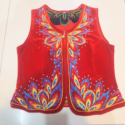 新疆新款马甲马夹女士舞蹈演出衣服舞台服装装饰维吾尔族民族服装