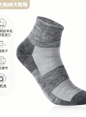 SHEEP RUN 美利奴羊毛袜 夏季吸湿排汗透气日常通勤商务短袜