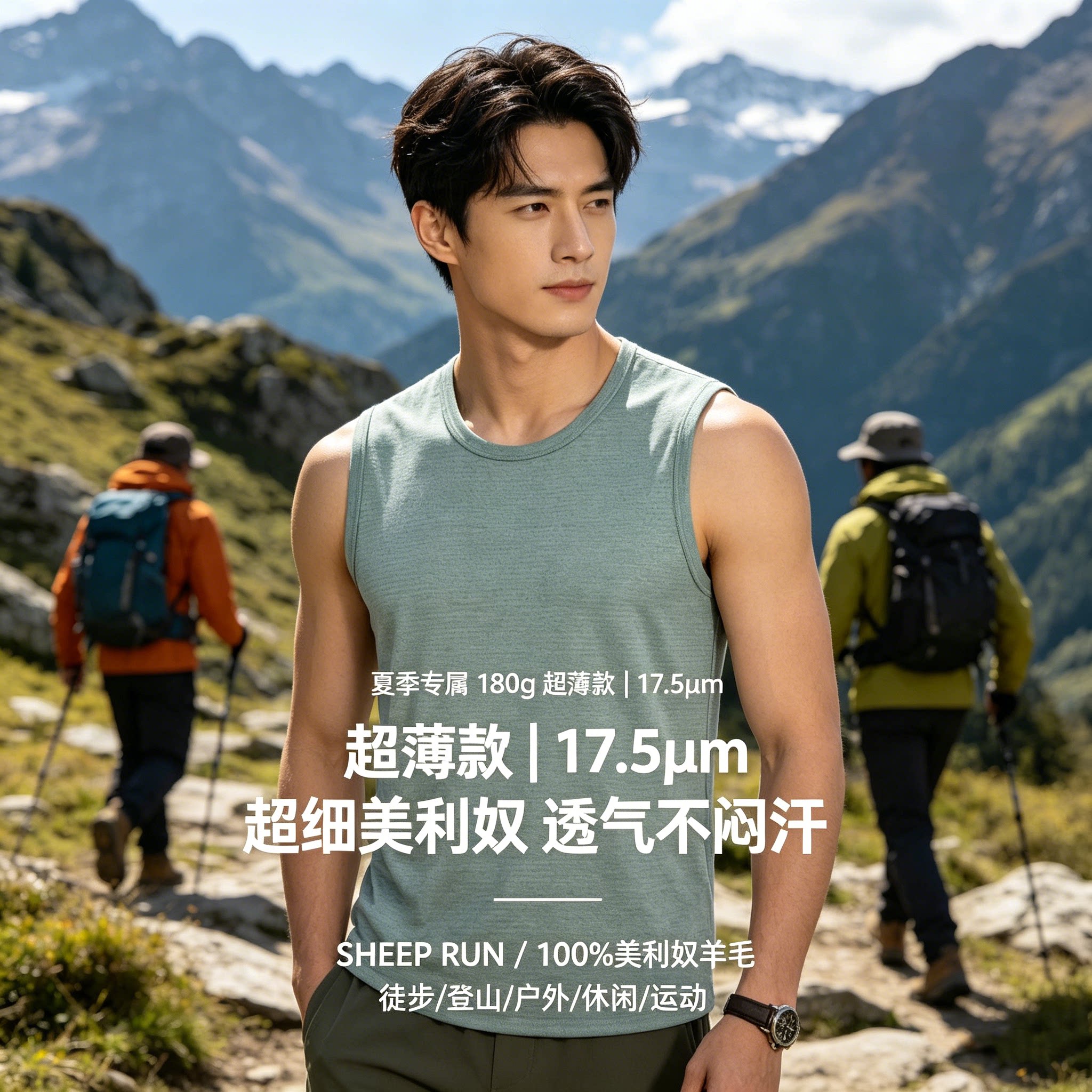 2026夏季SHEEP RUN大牧场男士运动打球透气舒适吸湿排汗17.5背心