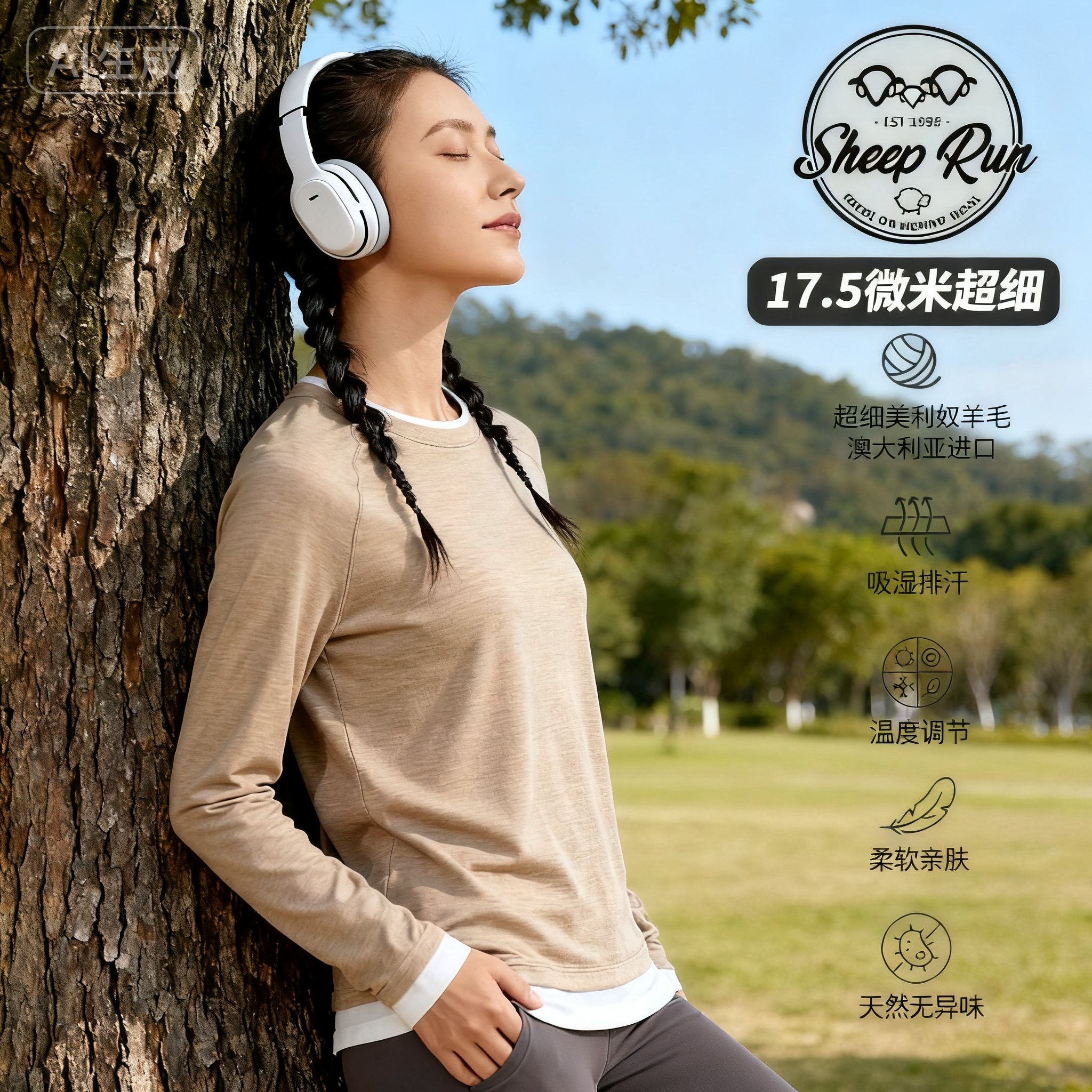 2024秋季新款圆领针织衫美丽诺女