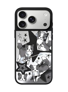 【韩国代购】星宇橙吉他狗狗镜面适用苹果17/16prmax手机壳iphone15plus保护套14/13/12pro磁吸Magsafe11潮牌
