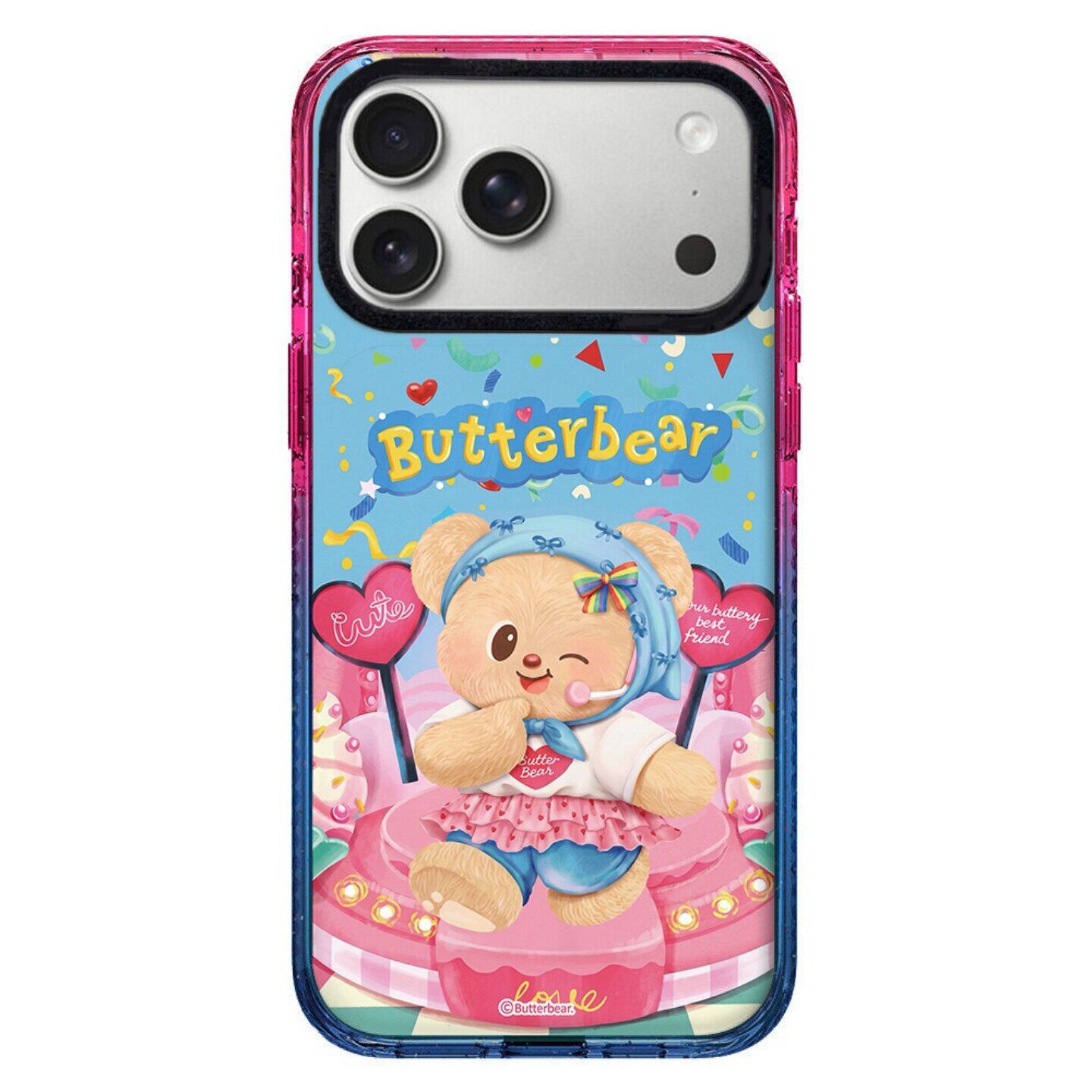 【韩国代购】棉花糖粉蓝舞台黄油小熊适用iphone17手机壳苹果17/16/15promax外壳14pro/plus磁吸Magsafe13/12