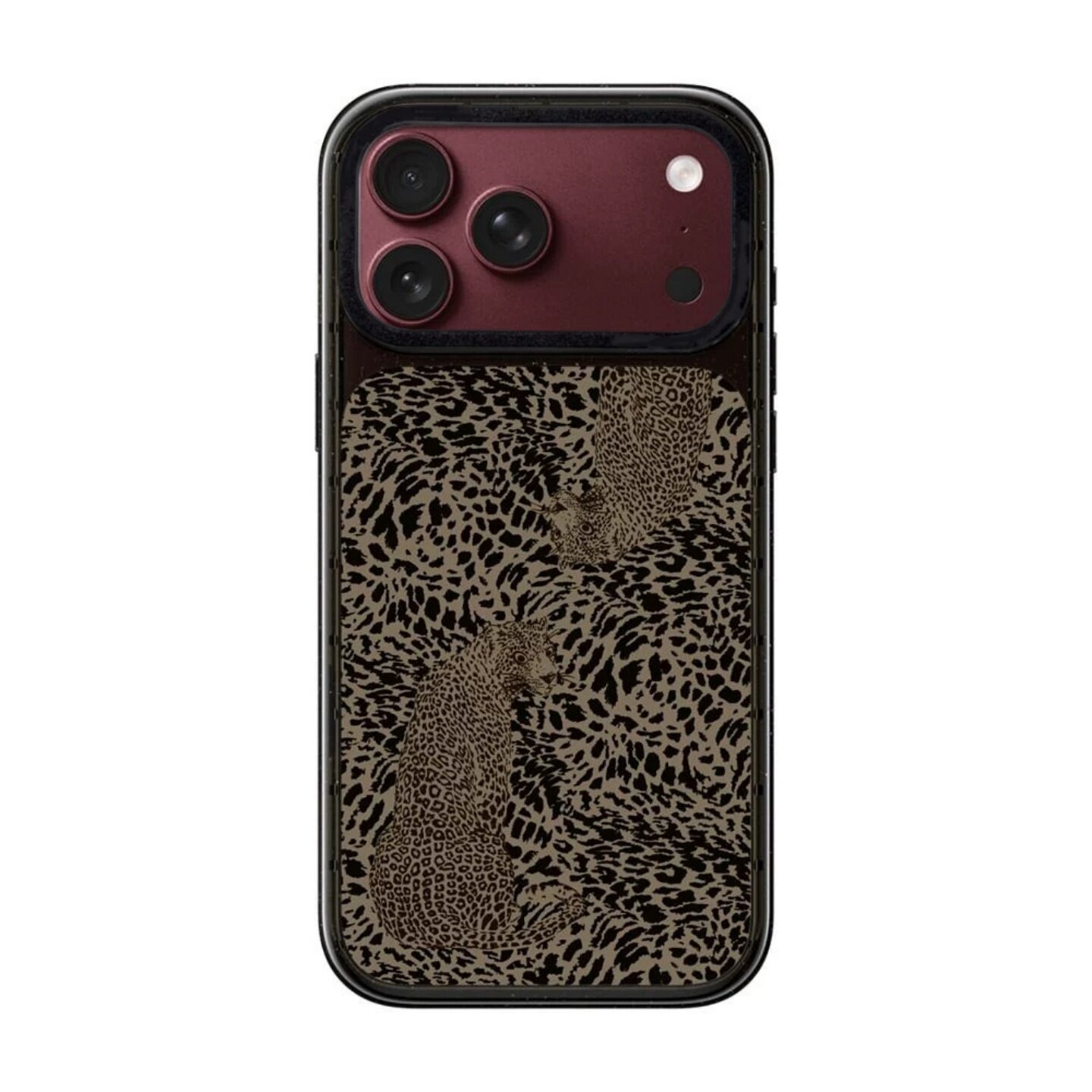 【韩国代购】新款镜面晶釉底鹿纹与两只豹适用iphone18promax手机壳苹果17promax外壳苹果18pro磁吸Magsafe17