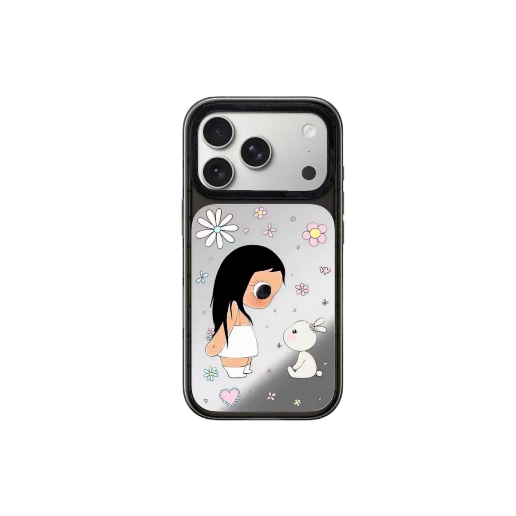 【韩国代购】新款镜面小玉小白兔适用iphone18promx手机壳苹果17pro防摔外壳磁吸Magsafeiphone18pro情侣高级