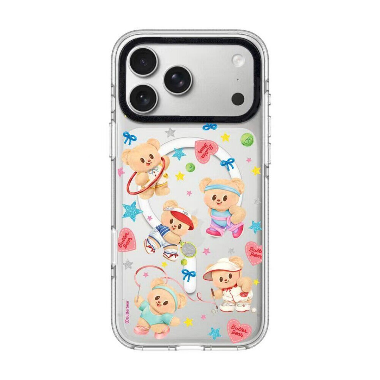 【韩国代购】白边运动元素黄油小熊适用iphone17手机壳苹果17/16/15promax防摔14pro/plus磁吸Magsafe苹果13