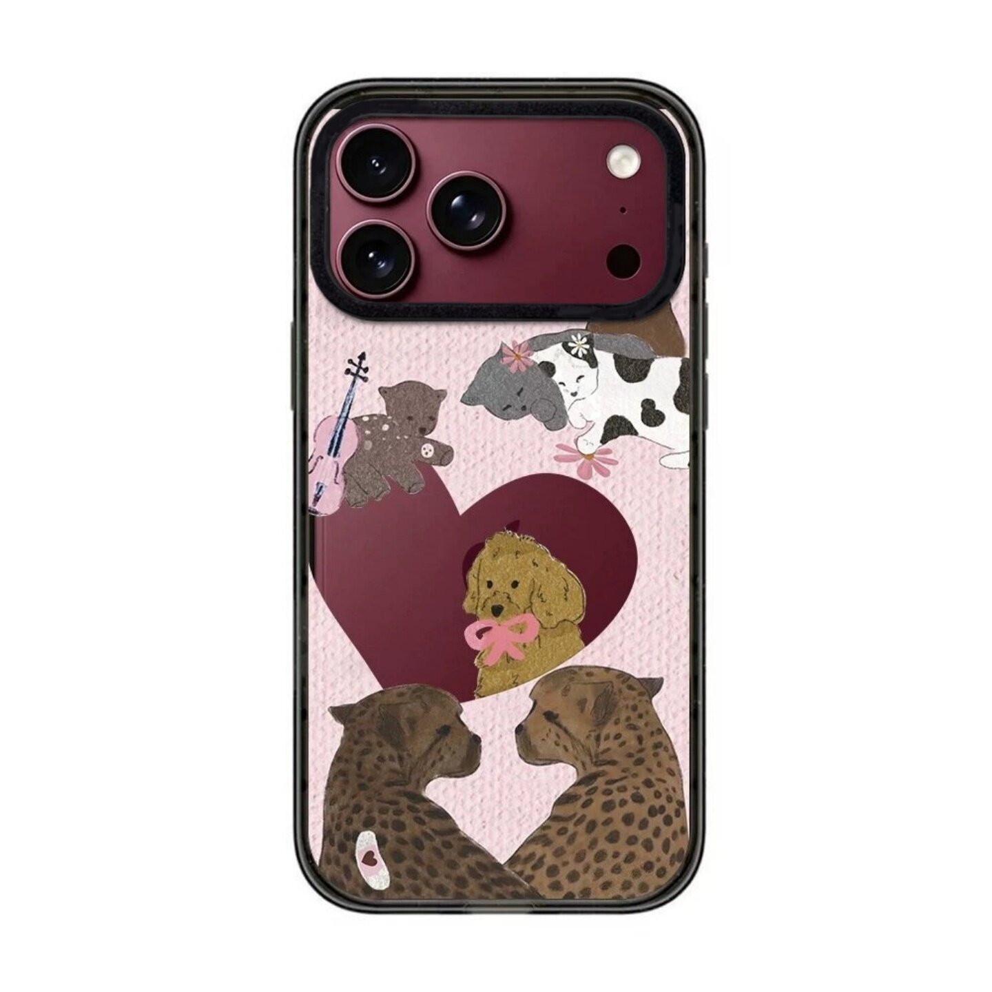 【韩国代购】新款樱桃红豹豹猫猫适用iphone18/17promx手机壳苹果16/15pro防摔外壳苹果14/13磁吸Magsafe12