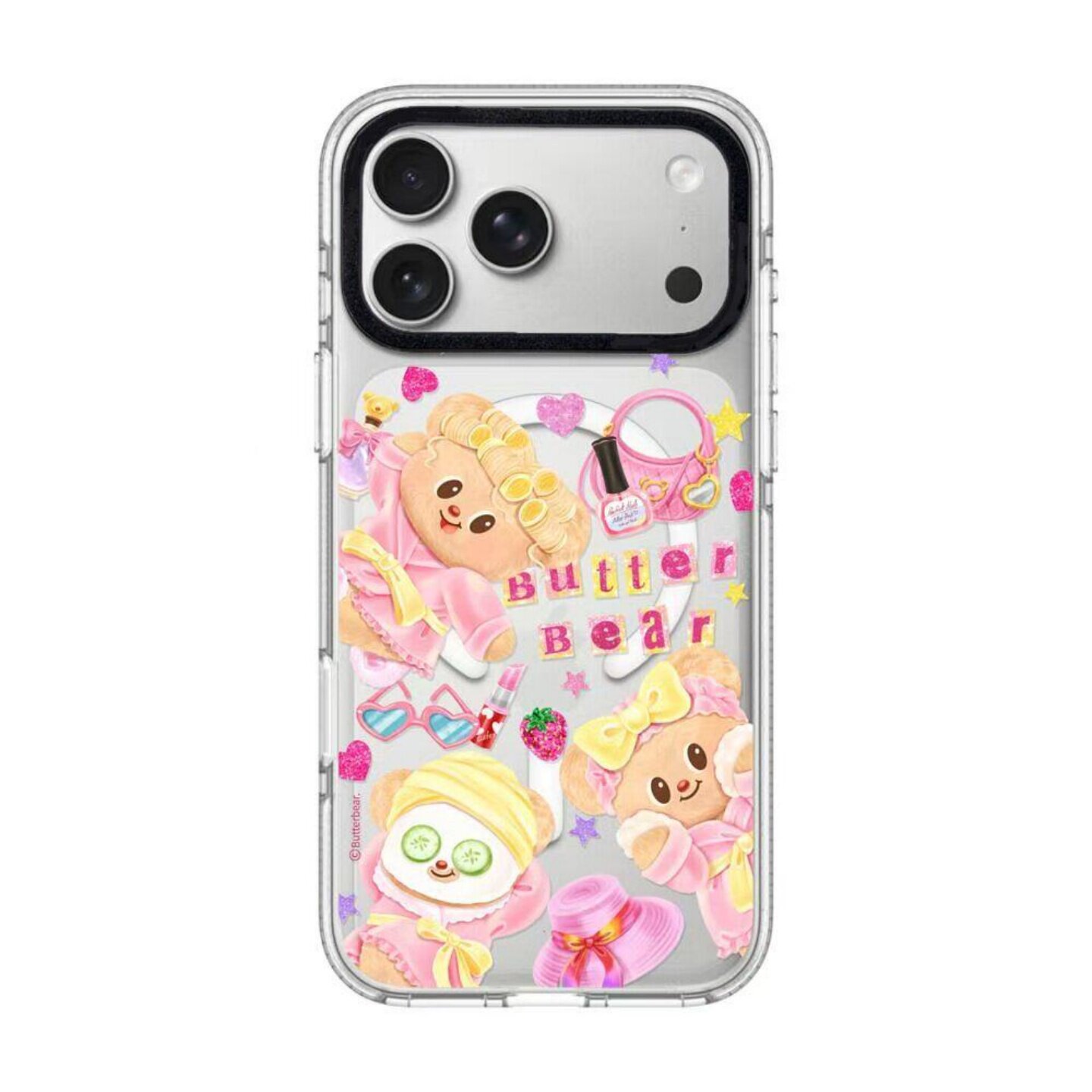 【韩国代购】白边黄瓜敷眼黄油小熊适用iphone17手机壳苹果17/16/15promax防摔14pro/plus磁吸Magsafe苹果13