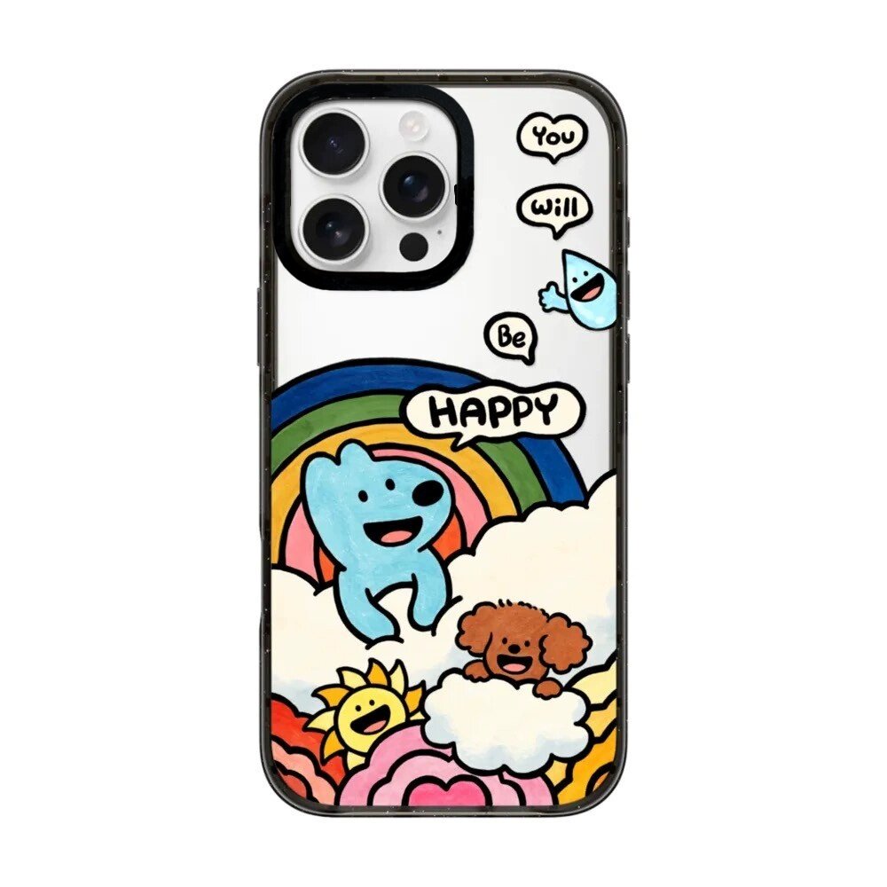 【韩国代购】狗狗彩虹透明手机壳适用苹果17/16promax保护套iphone15/14pro/plus防摔13/12磁吸Magsafe11潮牌